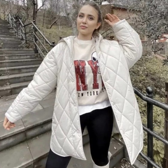 LAST 1!🔥ZARA OVERSIZED QUILTED PUFFER WATER REPELLENT COAT - Picture 4 of 16